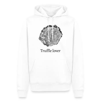 Truffle Lover Lover Lettering Slice - Men’s Premium Organic Hoodie - white - Front - Nico (187cm)