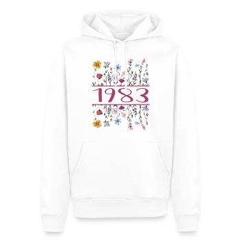 1983 Legendär Seit 1983 Geburtstag 1983 Frauen - Männer Premium Bio Hoodie - Weiß - Vorne - Nico (187cm)
