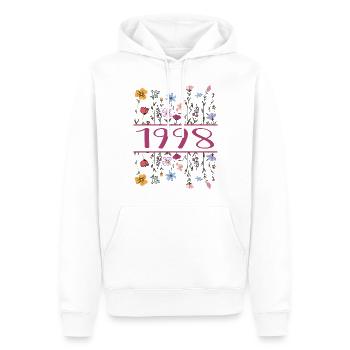 1998 Légendaire Depuis 1998 Anniversaire 1998 Femmes - Sweat à capuche Premium bio Homme - blanc - Devant - Nico (187cm)