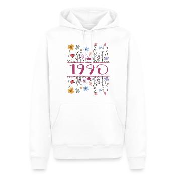 1990 Legendär Seit 1990 Geburtstag 1990 Frauen - Männer Premium Bio Hoodie - Weiß - Vorne - Nico (187cm)