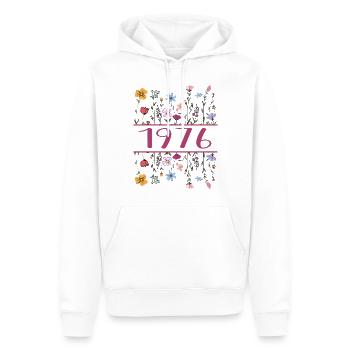 1976 Legendär Seit 1976 Geburtstag 1976 Frauen - Männer Premium Bio Hoodie - Weiß - Vorne - Nico (187cm)