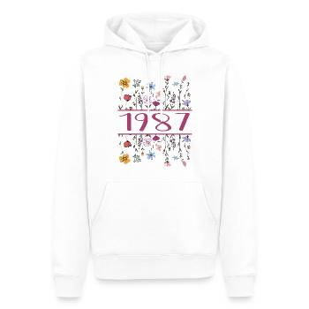 1987 Legendär Seit 1987 Geburtstag 1987 Frauen - Männer Premium Bio Hoodie - Weiß - Vorne - Nico (187cm)