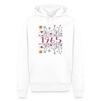 1965 Legendär Seit 1965 Geburtstag 1965 Frauen - Männer Premium Bio Hoodie - Weiß - Vorne - Nico (187cm)