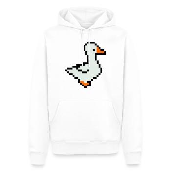 Canard Pixel - Sweat à capuche Premium bio Homme - blanc - Devant - Nico (187cm)