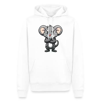 souris - Sweat à capuche Premium bio Homme - blanc - Devant - Nico (187cm)