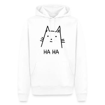 Chat Haha Cadeau d’ami chat - Sweat à capuche Premium bio Homme - blanc - Devant - Nico (187cm)
