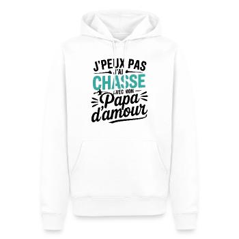 Auf die Jagd mit Papa d'Amour - Männer Premium Bio Hoodie - Weiß - Vorne - Nico (187cm)