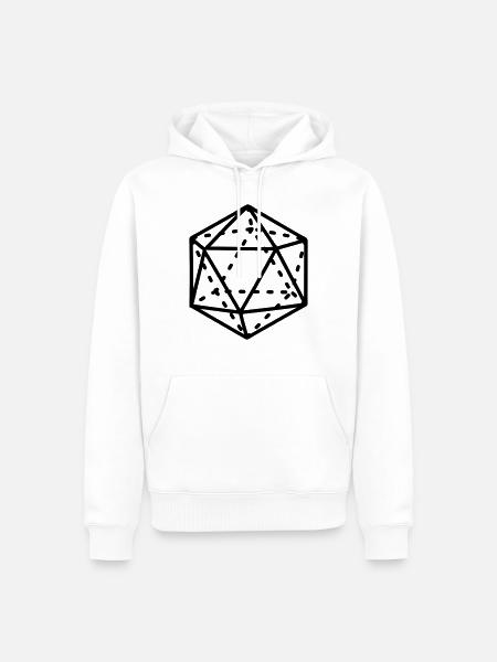 Icosahedron math form - Men’s Premium Organic Hoodie - white