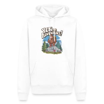 Yeti für Abenteuer - Männer Premium Bio Hoodie - Weiß - Vorne - Nico (187cm)