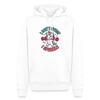 Je ne transpire pas, je scintille - Sweat à capuche Premium bio Homme - blanc - Devant - Nico (187cm)