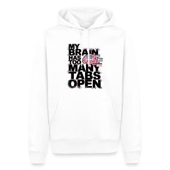 Mein Gehirn hat zu viele Tabs geöffnet - Männer Premium Bio Hoodie - Weiß - Vorne - Nico (187cm)