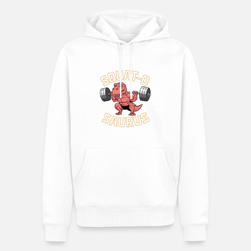 Squat-O Saurus - Sweat à capuche Premium bio Homme - blanc