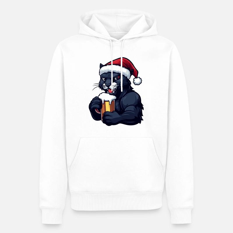 Bière de Noël Panther - Sweat à capuche Premium bio Homme - blanc