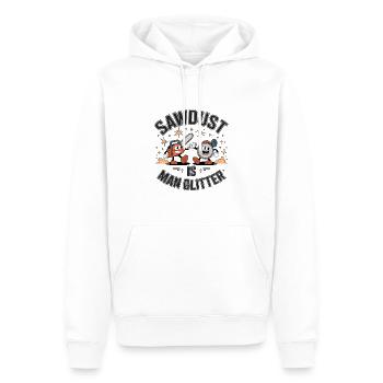 La sciure de bois est des paillettes d’homme - Sweat à capuche Premium bio Homme - blanc - Devant - Nico (187cm)
