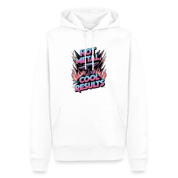 Métal chaud, résultats froids - Sweat à capuche Premium bio Homme - blanc - Devant - Nico (187cm)
