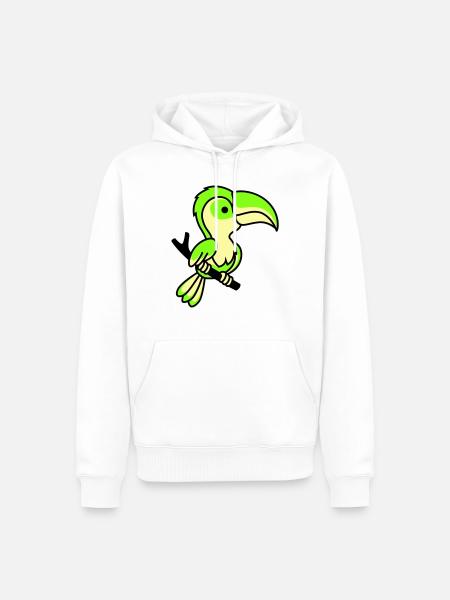 parrot - Men’s Premium Organic Hoodie - white