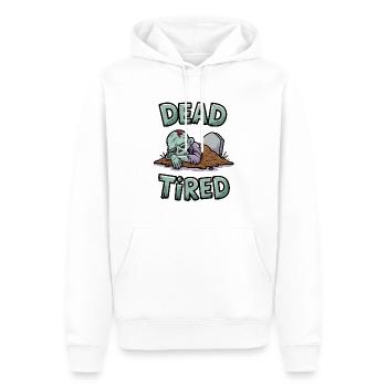 Dead Tired - Men’s Premium Organic Hoodie - white - Front - Nico (187cm)