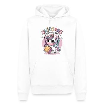 Einhörner lieben es zu reisen! - Männer Premium Bio Hoodie - Weiß - Vorne - Nico (187cm)