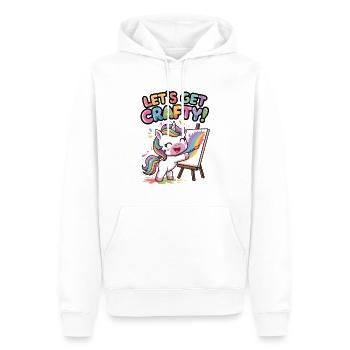 Lass uns kreativ werden! - Männer Premium Bio Hoodie - Weiß - Vorne - Nico (187cm)