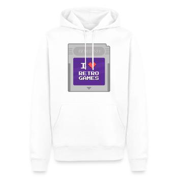 Retro Boy - Ich liebe Retrogames - Männer Premium Bio Hoodie - Weiß - Vorne - Nico (187cm)