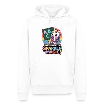 Unterrichten mit Glanz und Magie! - Männer Premium Bio Hoodie - Weiß - Vorne - Nico (187cm)