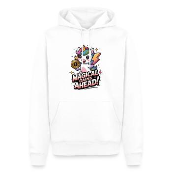 Magische Gewinne stehen bevor! - Männer Premium Bio Hoodie - Weiß - Vorne - Nico (187cm)