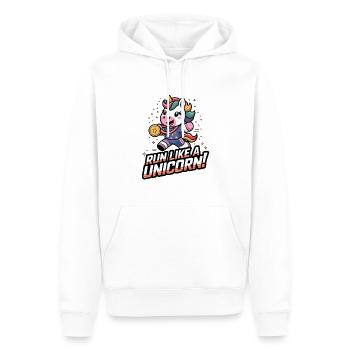 Renne wie ein Einhorn! - Männer Premium Bio Hoodie - Weiß - Vorne - Nico (187cm)