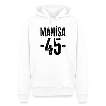 Manisa 45 – Kultur aus Türkiye - Männer Premium Bio Hoodie - Weiß - Vorne - Nico (187cm)