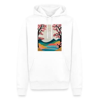 Landscape with flowering trees - Men’s Premium Organic Hoodie - white - Front - Nico (187cm)