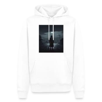 Mysteriöse Gestalt bei Nacht - Männer Premium Bio Hoodie - Weiß - Vorne - Nico (187cm)