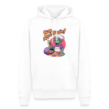 Guten Appé-hirn! - Männer Premium Bio Hoodie - Weiß - Vorne - Nico (187cm)