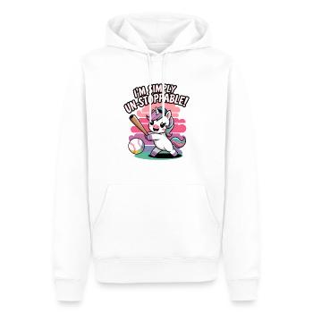 Je suis tout simplement inarrêtable ! - Sweat à capuche Premium bio Homme - blanc - Devant - Nico (187cm)