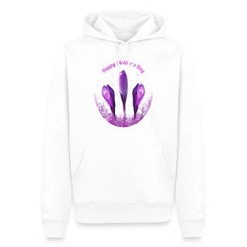 Crocus Fête des Mères - Sweat à capuche Premium bio Homme - blanc - Devant - Nico (187cm)
