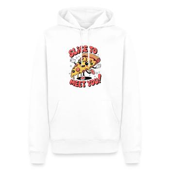 Slice, um Sie zu treffen! - Männer Premium Bio Hoodie - Weiß - Vorne - Nico (187cm)