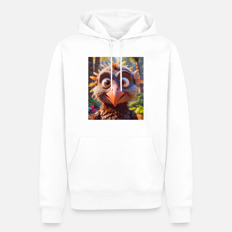 animaux africains super mignons – Vautour - Sweat à capuche Premium bio Homme - blanc