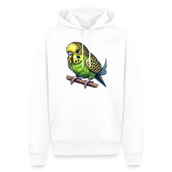 Perruche ondulée - Sweat à capuche Premium bio Homme - blanc - Devant - Nico (187cm)
