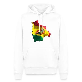 Bolivien Flagge in der Bolivien Landkarte - Männer Premium Bio Hoodie - Weiß - Vorne - Nico (187cm)