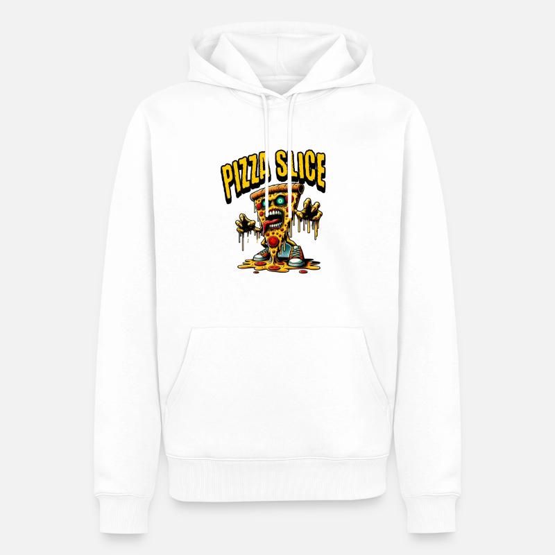 Tranche de pizza - Sweat à capuche Premium bio Homme - blanc