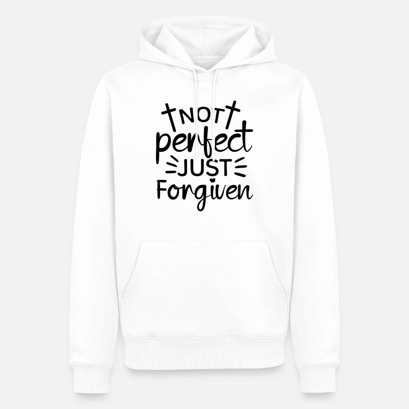 Pas parfait, juste pardonné - Sweat à capuche Premium bio Homme - blanc