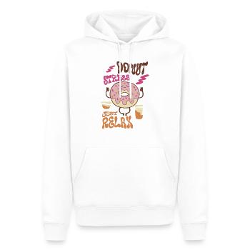 Donut Stress Just Relax - Men’s Premium Organic Hoodie - white - Front - Nico (187cm)