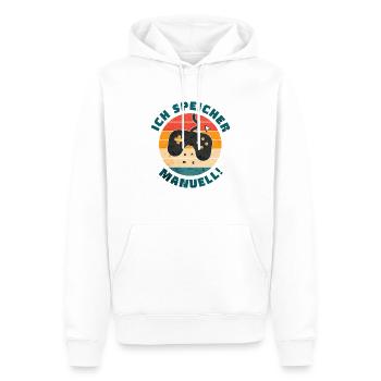 Gift for Gamers - Fun Retro Gaming Design - Men’s Premium Organic Hoodie - white - Front - Nico (187cm)