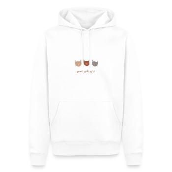 chats veni vidi vici mignon drôle - Sweat à capuche Premium bio Homme - blanc - Devant - Nico (187cm)