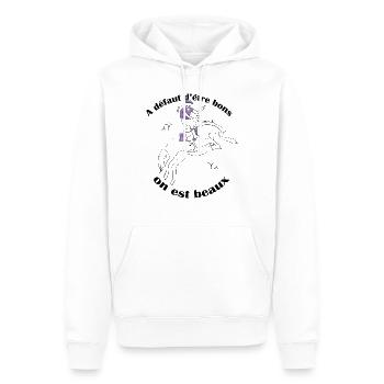 A défaut d'être bons - Sweat à capuche Premium bio Homme - blanc - Devant - Nico (187cm)
