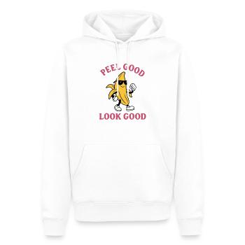 Peler bien paraître - Sweat à capuche Premium bio Homme - blanc - Devant - Nico (187cm)