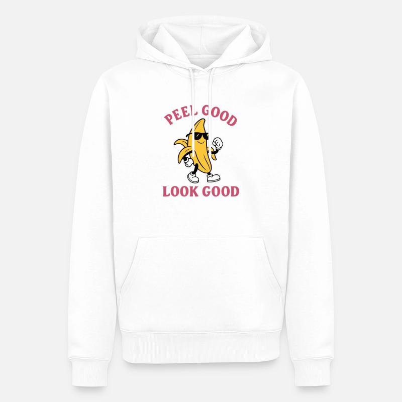 Peel Good Look Good - Männer Premium Bio Hoodie - Weiß