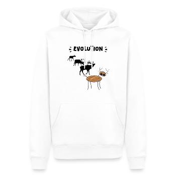 Deer Evolution – Drôles d’étapes de l’évolution. - Sweat à capuche Premium bio Homme - blanc - Devant - Nico (187cm)