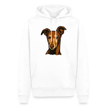 Galgo - Portrait - 20250602 - Männer Premium Bio Hoodie - Weiß - Vorne - Nico (187cm)