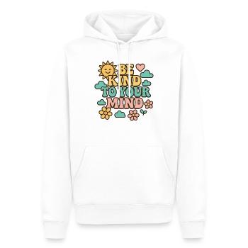 Soyez gentil avec votre dans le style des années 70 - Sweat à capuche Premium bio Homme - blanc - Devant - Nico (187cm)