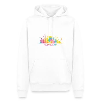 Clevelander Skyline Cleveland - Sweat à capuche Premium bio Homme - blanc - Devant - Nico (187cm)