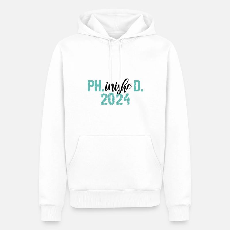 Docteur 2024 Graduation Philistin Dissertation Phd - Sweat à capuche Premium bio Homme - blanc